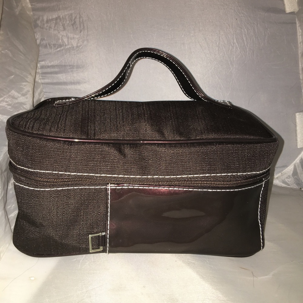 Estée Lauder Brown Train Case type Cosmetic Bag - Picture 1 of 4